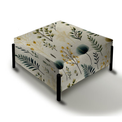 Botanical Harmony II - Plants Large Square Ottoman