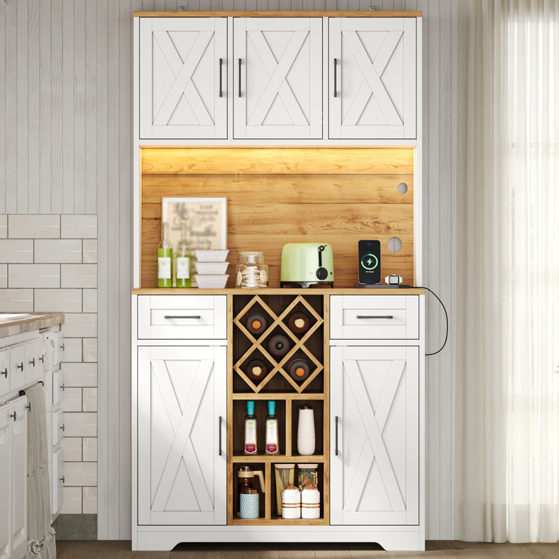 180cm Kitchen Pantry, White