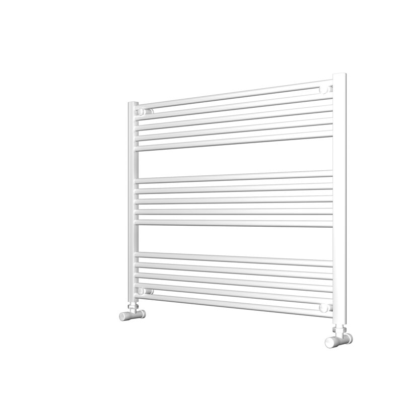Shavon Straight Towel Rail Heated Towel Rails, 80cm H x 100cm W x 3cm D, White