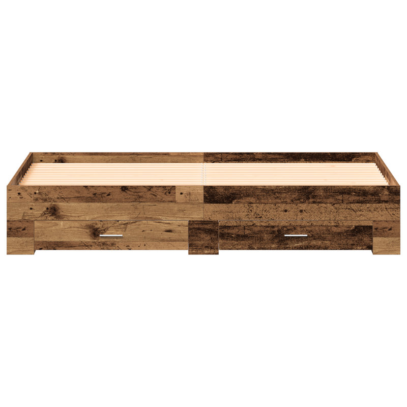 Bed Frame With Drawers Engineered Wood, Super King (6'), Old Wood