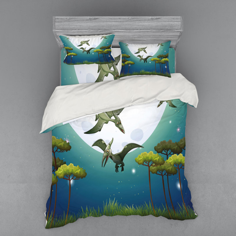 Ensemble de housse de couette dinosaur, Housse de couette grand + 3 pièces supplémentair