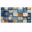 Abstract Blue and White Rhythms Tiles - Ensemble de salon mural abstrait-1079835202