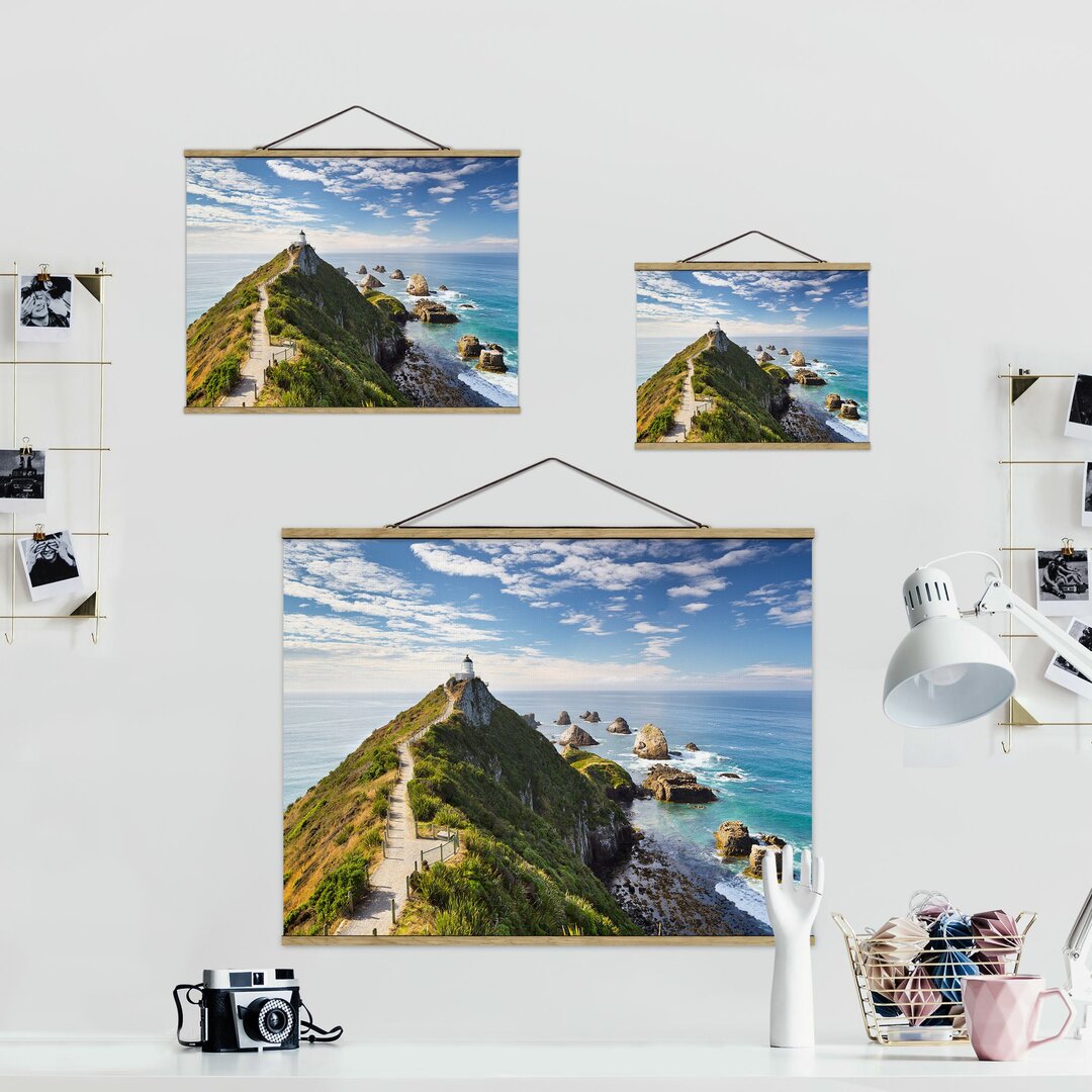 Fotodruck Nugget Point Leuchtturm und Meer Neuseeland