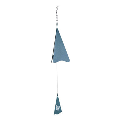  Blue Butterfly Triangle Wind Bell 24"