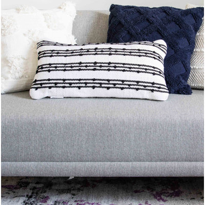 Cotton Striped 24'' Throw Pillow