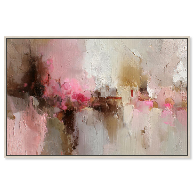 «Creamy Rose Palette II», reproduction d'art sur toile par Art Remedy, cadre argenté, 36 x 24, H 25 po x l 37 po