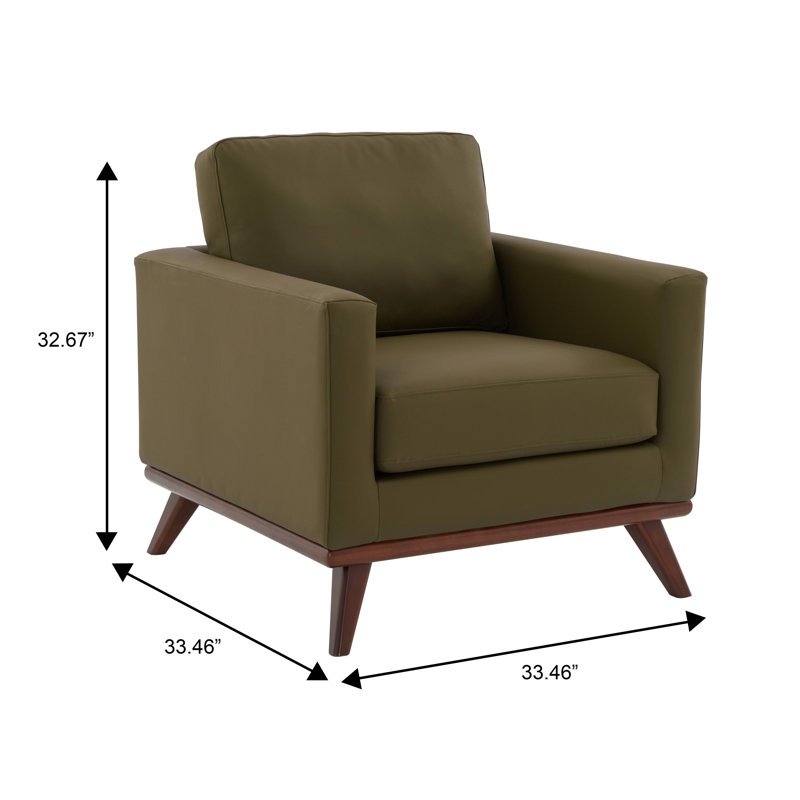 Khadeshia Mid-Century Modern Accent Chair, Lounge Chair, Armchair, Reading Chair with Leather/Mesh Upholstery and Birch Wood Legs