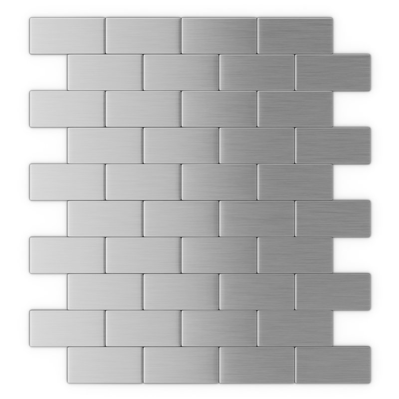 Carreau de mosaïque auto-adhésif en métal 12 po x 11 po