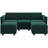 Alyciana U-Shaped Upholstered Sectional Couch Apartment Modular Sofa with Storage Ottoman-1228096508
