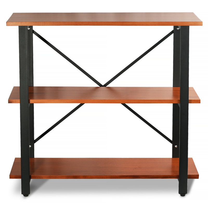 Sherlyn Solid Wood Bookshelf, (3 Shelves) 34" H x 36" W x 12" D