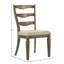 Chaises d'appoint en tissu beige avec dossier (lot de 2) - Un choix classique pour votre salle à manger. Finition chêne vieillie (lot de 2) pour rehausser votre intérieur.