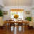 5-light Natural Rattan Kitchen Island Chandelier