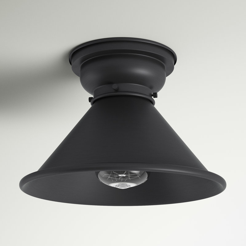 Plafonnier encastré 1 lumière 10 po Chesterhill, Ampoule non incluse, Noir mat