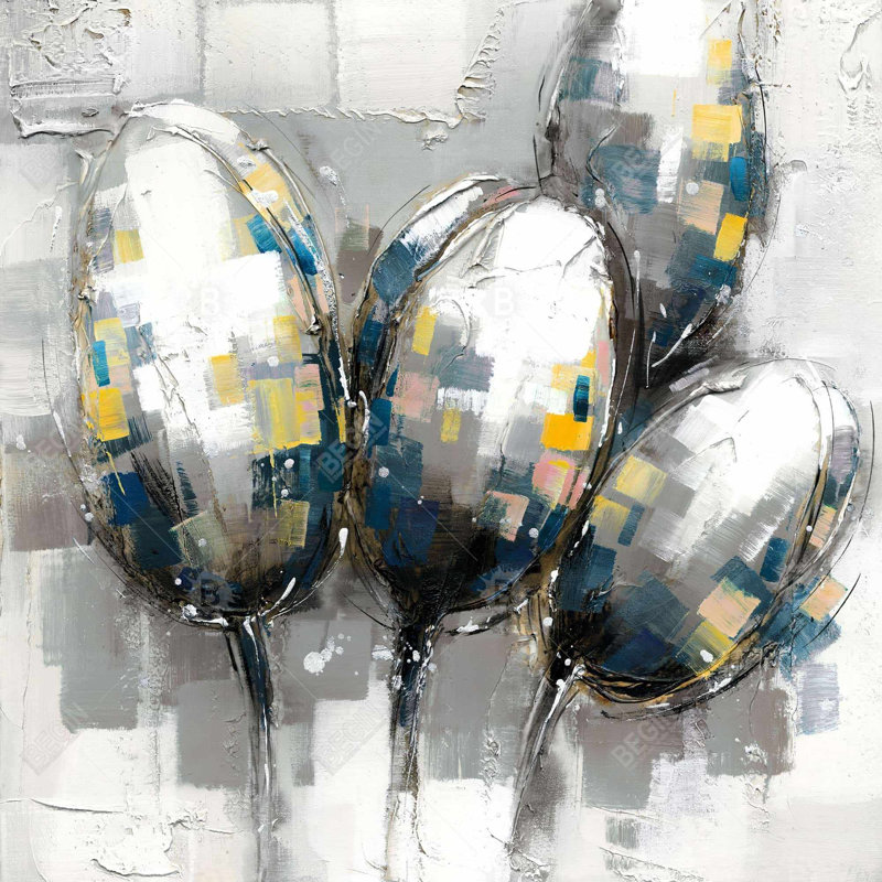 Tulipes - toile encadrée 36 po x 36 po