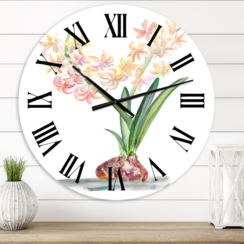Blacoming Hyacinth In Spring - Horloge murale traditionnelle, Très petit