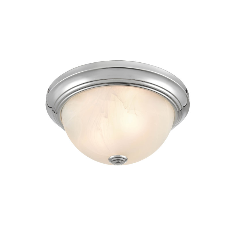Andreyah Glass Flush Mount, Chrome, 5.5'' H x 13'' W x 13'' D