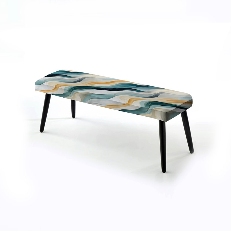 Coastal Reflections - Banc rembourré abstrait noir