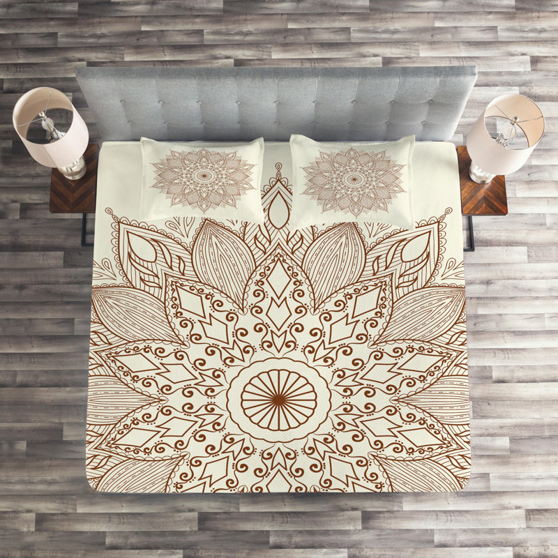 Puppy Eclectic Polyester Floral Coverlet, King Bedspread + 2 Shams