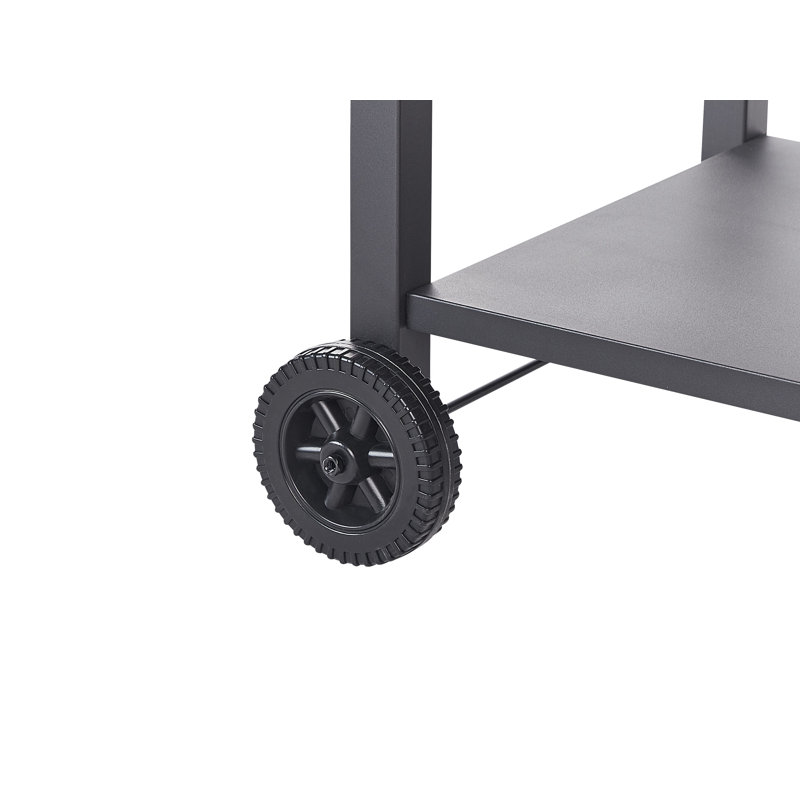 STALETTI Beliani Bar Cart with Steel Frame and Powder Coated Steel Outer Material, Black