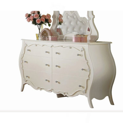 Commode Edalene au fini blanc perle