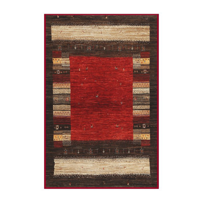Tapis brun / rouge