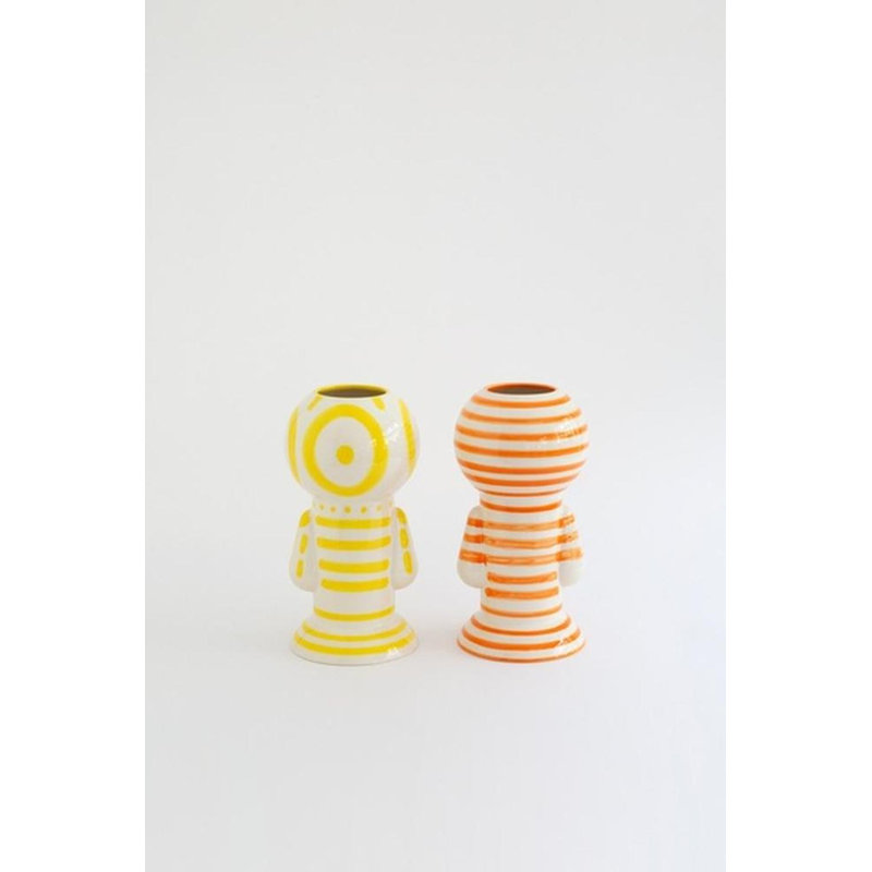 Dummy Handmade Eartenware Table Vase, Tangerine