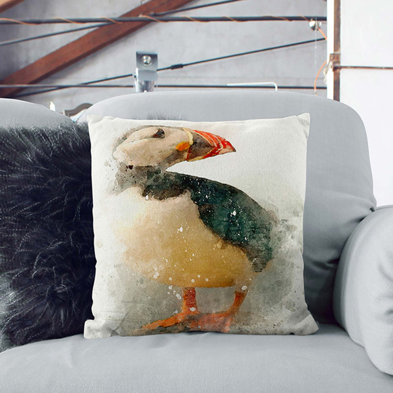 Square Throw Cushion, 40cm H x 40cm W x 15cm D, White