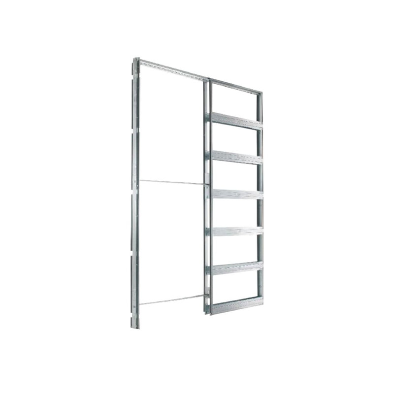 Galvanized Steel Pocket Door Hardware, 99" H x 73" W x 3.5" D