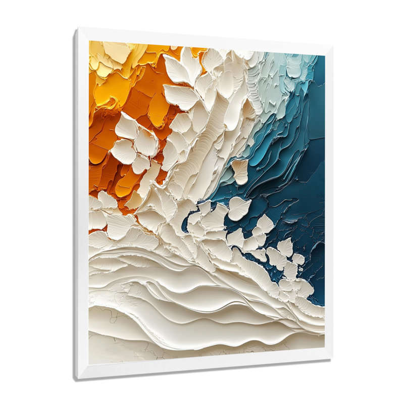 Olyve - impressions sur toile abstraites, H 20 po x l 12 po, Reproduction encadrée d'une seule photo, Blanc