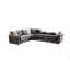 Canapé modulaire réversible de style contemporain ARGO avec structure en bois et base en acier inoxydable gris
