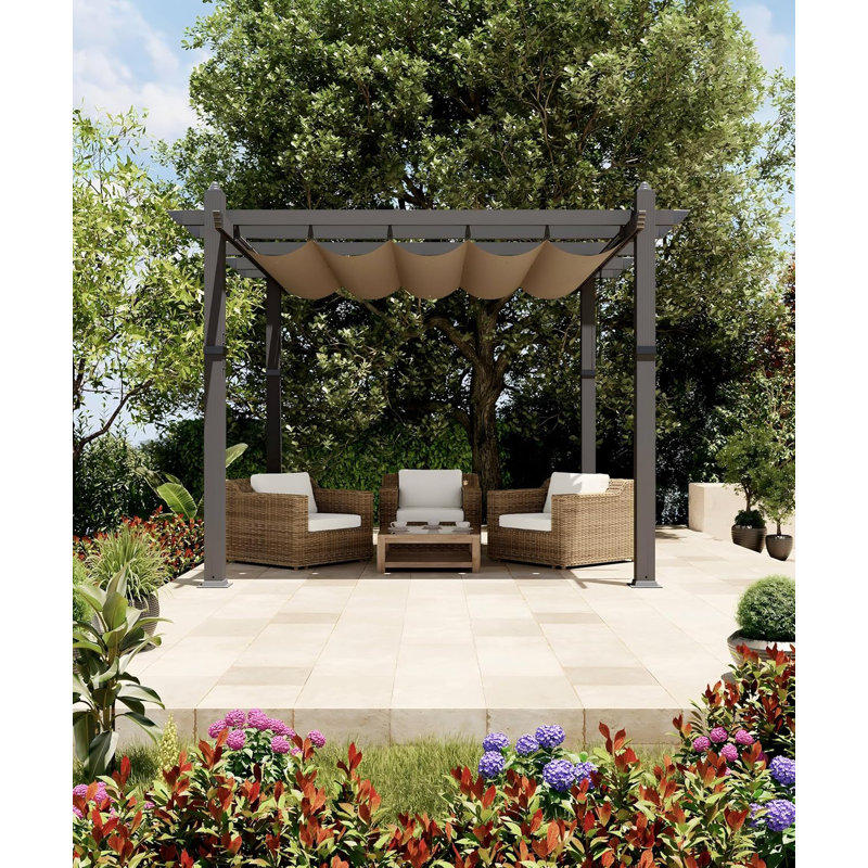Aluminum Pergola, Outdoor Metal Pergola, Teal/Black, 7.88" H x 17.33" W x 58.27" D