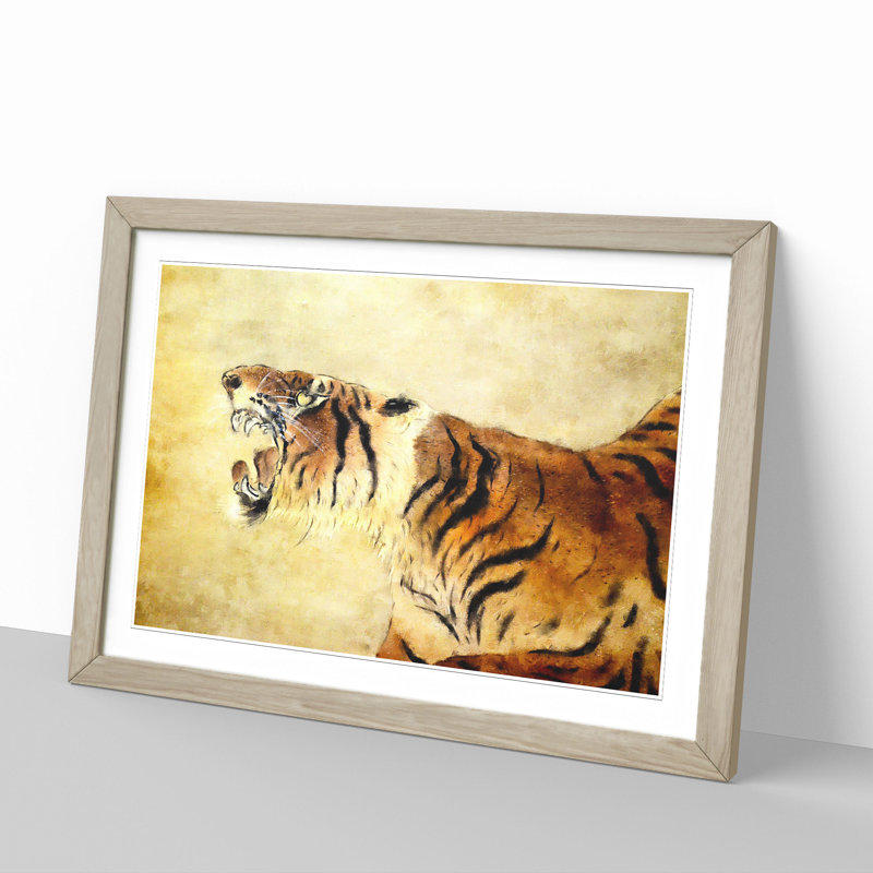 Oriental Tiger Vol.1 - Framed Print, 27cm H x 36cm W x 2cm D, Oak Framed