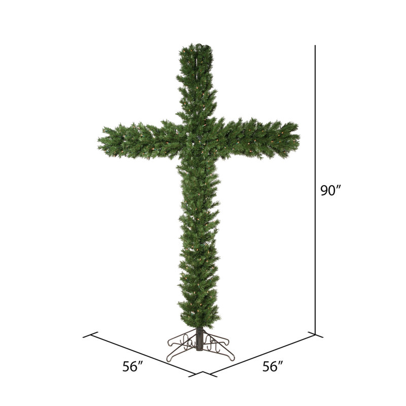 7.5' H Lighted Artificial Pine Christmas Tree
