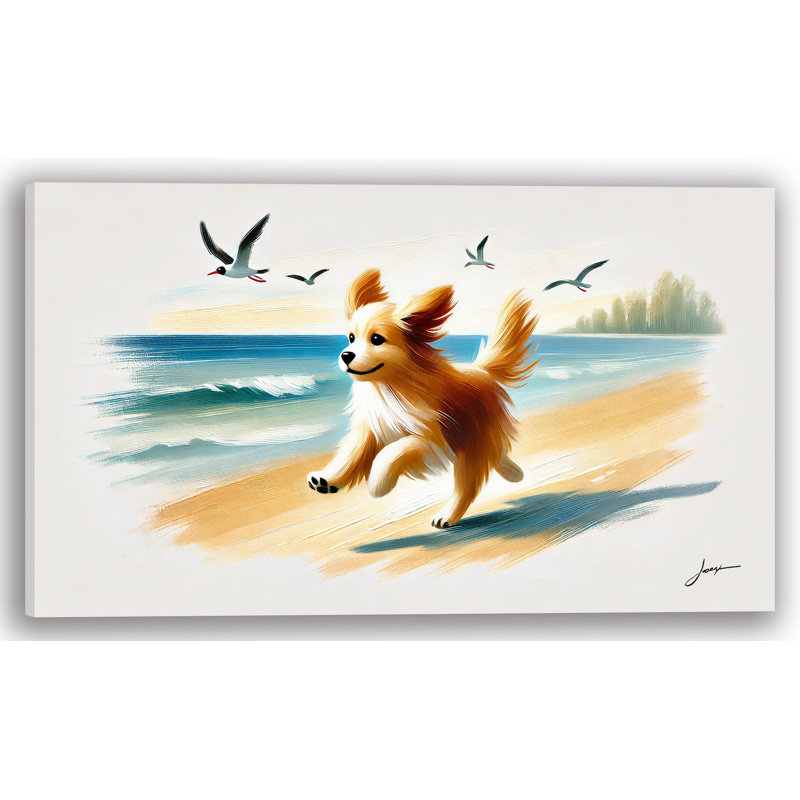 Art mural toile bord de mer, H 20 po x l 35 po