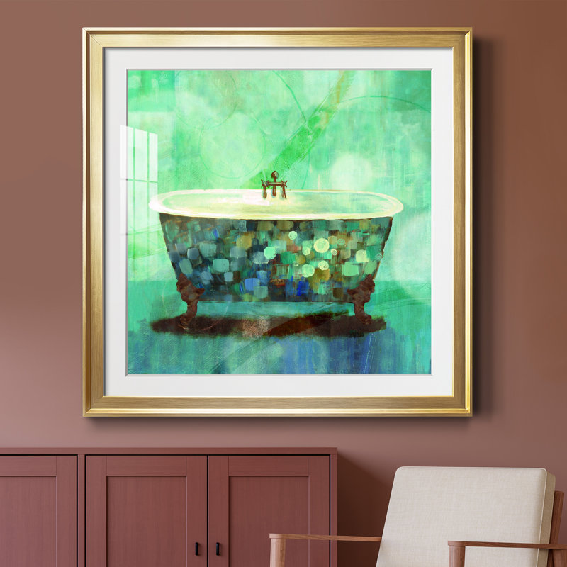 Relax - peinture de cadre, H 26,5 po x l 26,5 po x P 1,5 po, Papier encadré doré