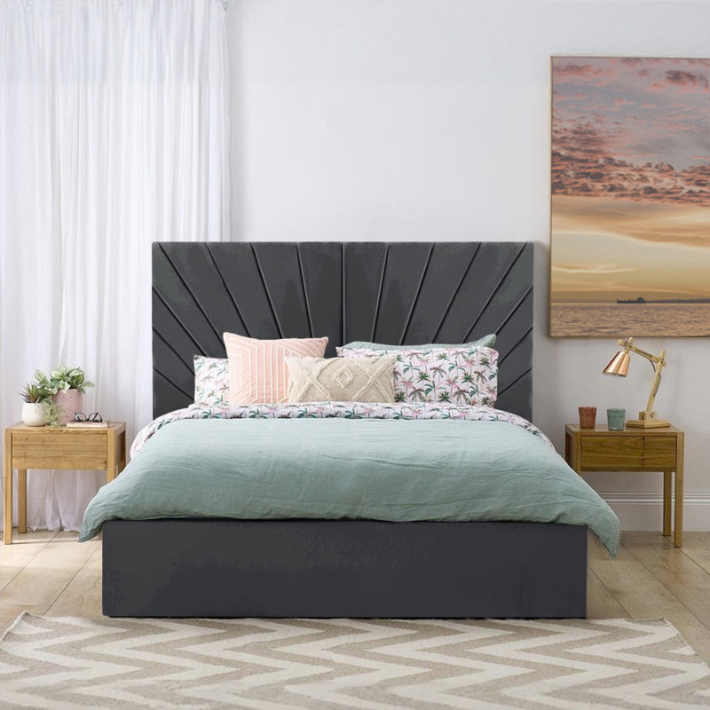 Addilee Upholstered Bed, Double (4'6), Steel