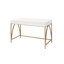 Bureau de coiffeuse 2 tiroirs Addilynn blanc brillant et doré