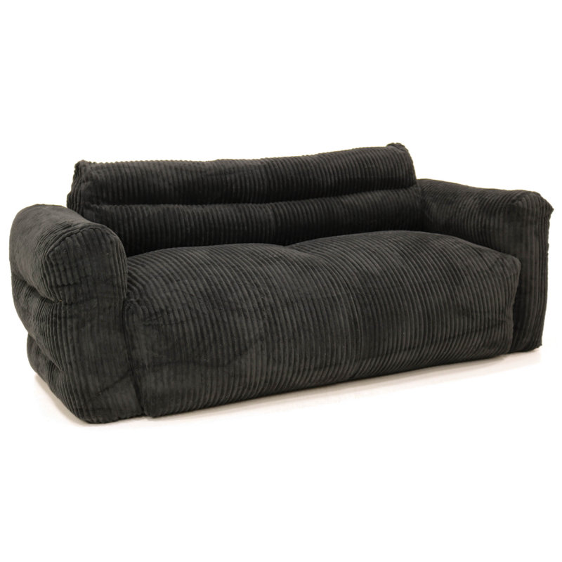 Millie Soft Filled Sofa -, Black Polyester Blend