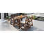 Ensemble de bar de patio rustique 5 pièces, ensemble de table de patio et chaises avec chaises ergonomiques, plateau de table à lattes en bois massif pour piscine, balcon, cour arrière, véranda (coussin moka)-1593371375