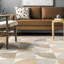 Tapis géométrique beige en laine tissé à la main-953970541