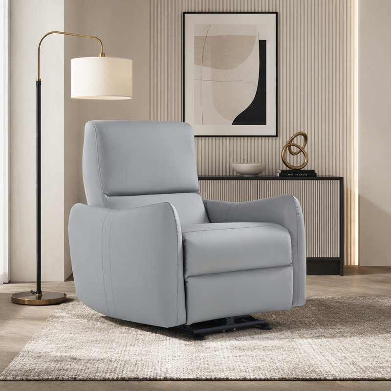 Fauteuil inclinable électrique Wall Wall, Polyuréthane, Bleu gris
