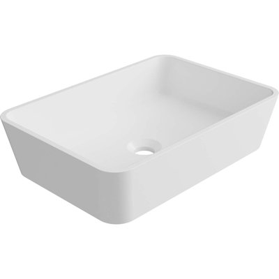 Lotus 16" x 11" Ceramic Rectangle Vessel Sink, Matte White