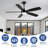 Modern LED Ceiling Fan With Light And Remote, 5-Blade, 6 Speeds, 3CCT, Dimmable, Reversible, Quiet, Black, 42 Inch