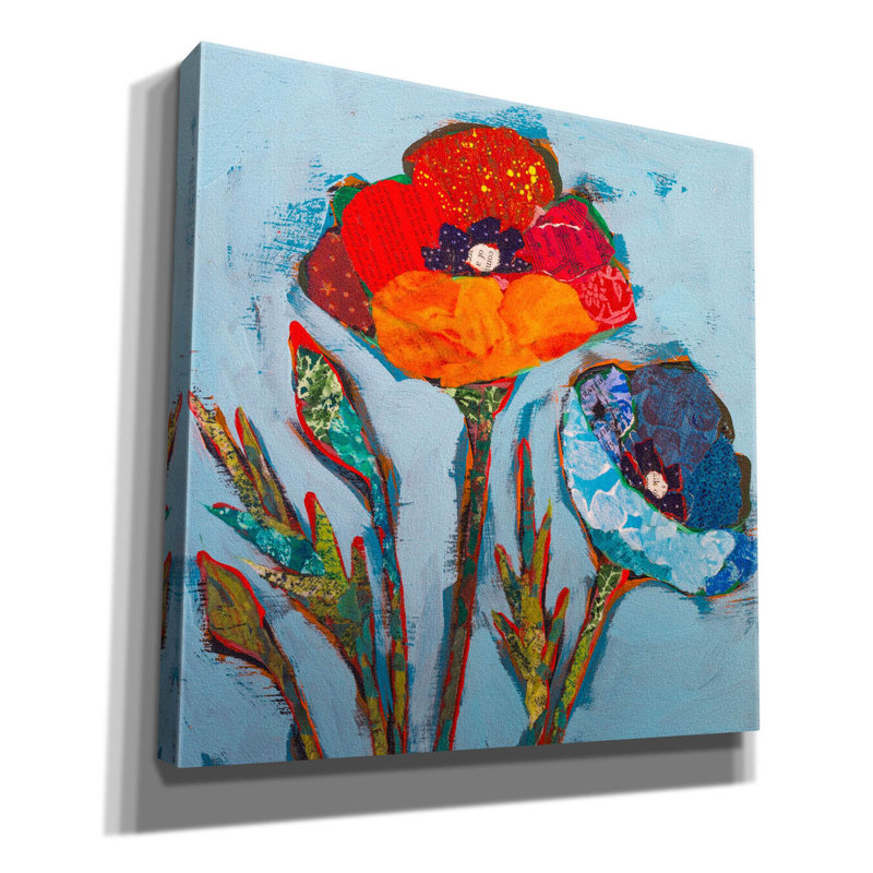 «Saegertown Poppy 4 on Canvas» par St. Hilaire Elizabeth, reproduction, H 18 po x l 18 po x P 0,75 po