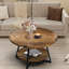 Jahaira Round Coffee Table with 2-Tier Storage Shelves-475042106