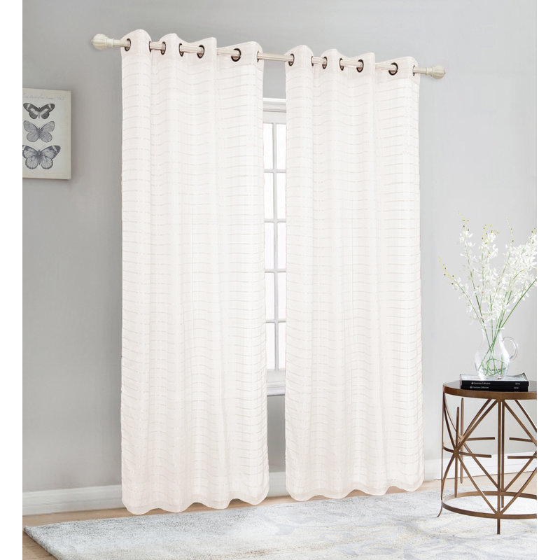 Sheer Curtain Pair, Beige
