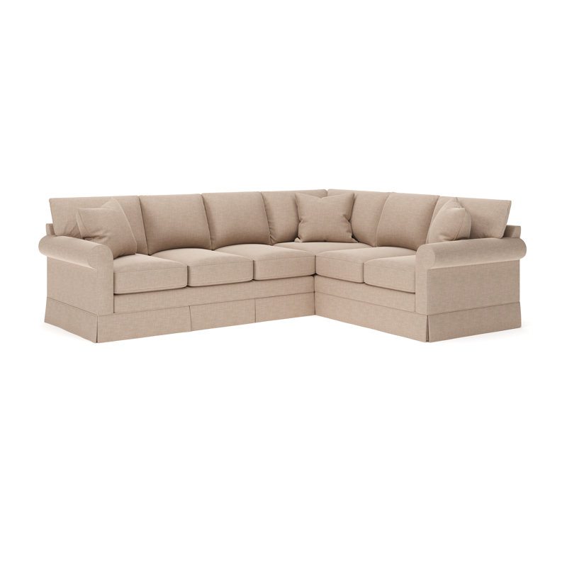 Friedman 115" W 2-Piece Upholstered Sectional with Foam and Down Blend Cushions, Right Hand Facing