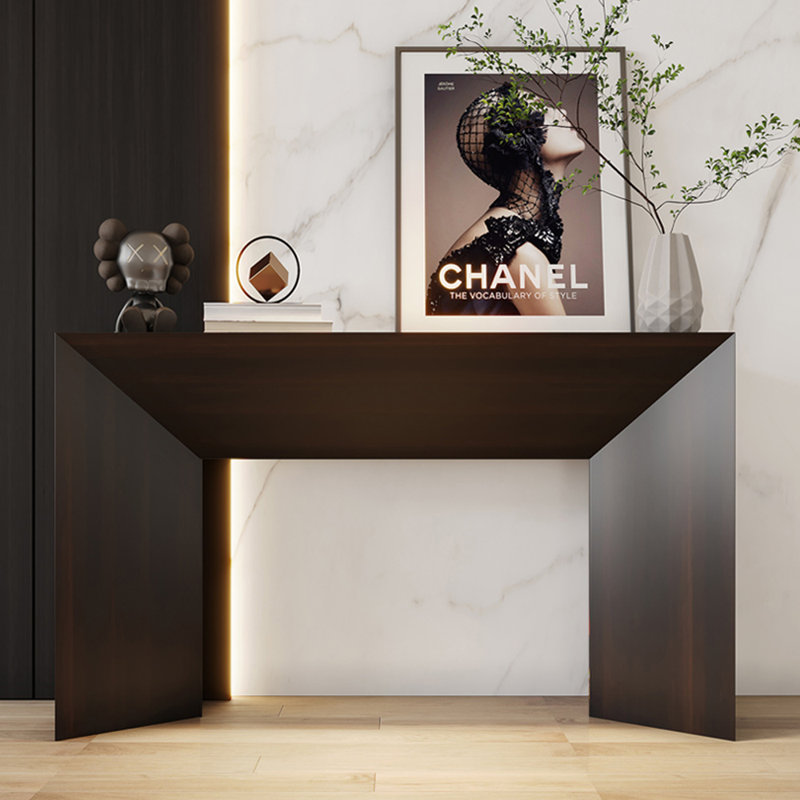 Console de style italien minimaliste, H 35,4 po x l 70,9 po x P 15,7 po, Marron foncé