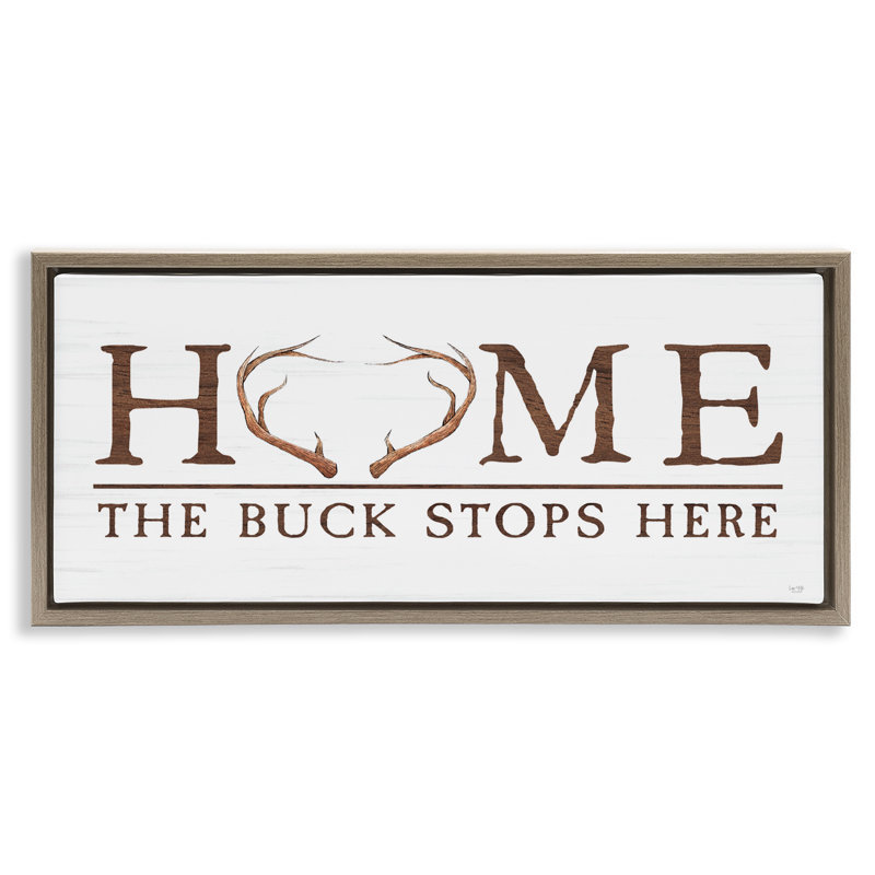 Cadre flottant Buck Stops Here, par Lux + Me Designs, H 11 po x l 25 po, Cadre flottant orme Montalcino