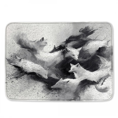 Tapis de bain Illustration des renards arctiques